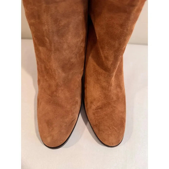 Theory Women's Suede Brown Leather Wedge Tall Boots Sz 39 US 8.5 - Picture 3 of 8